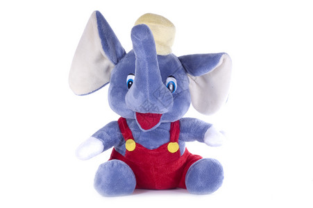 玩具大象大象白色乐趣玩具喇叭耳朵孩子帽子背景