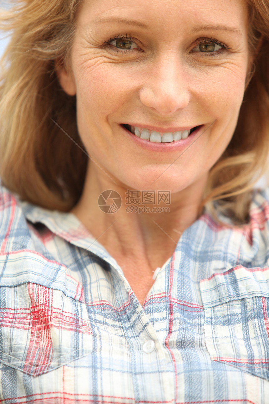 近三十几岁女人的缝合微笑牙齿告密者线条成人长发女性眼睛格子笑声图片