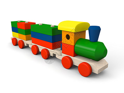 木制玩具火车童年蒸汽车厢机车木头乐趣玩具儿童插图幼儿园背景图片