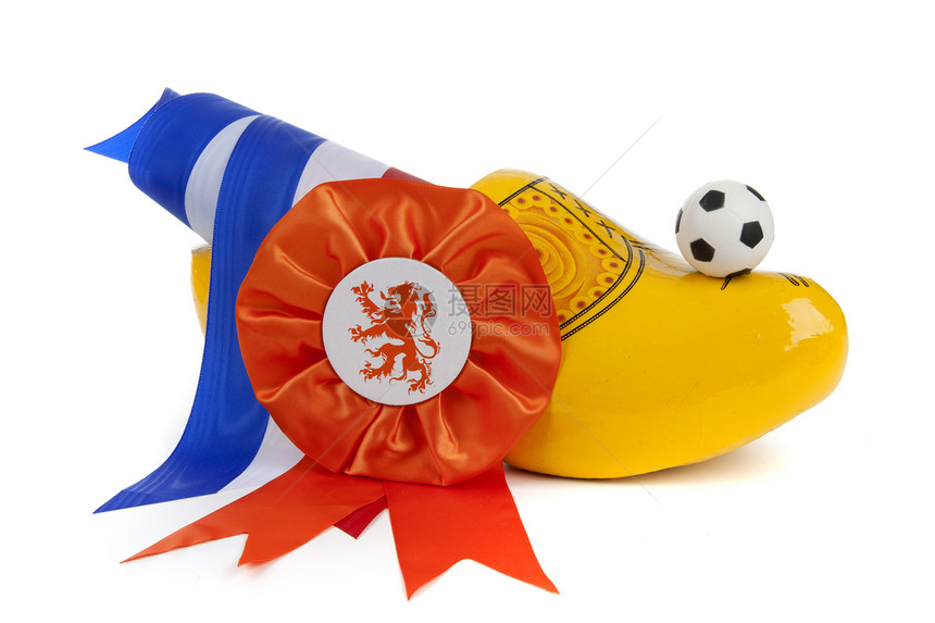 荷兰足球疯狂的荷兰木屐旗帜游戏文化橙子狮子冠军雕像闲暇世界图片