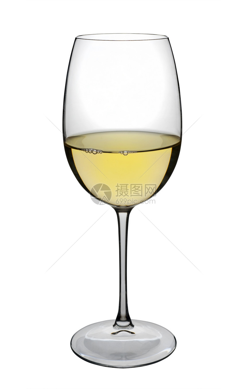 白葡萄酒杯 孤立图片