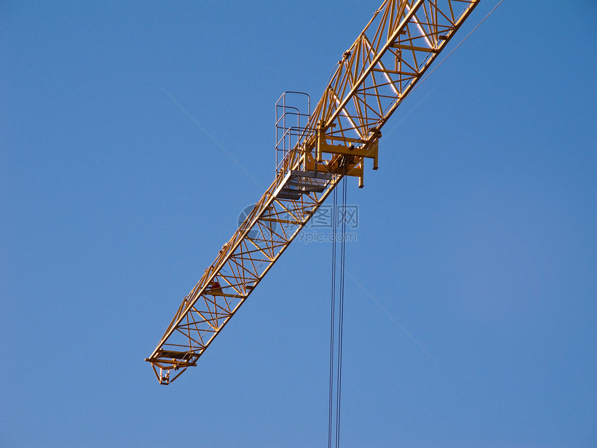 Cranejib 细节金属工业橙子阳光蓝色机器天空黄色框架工程图片