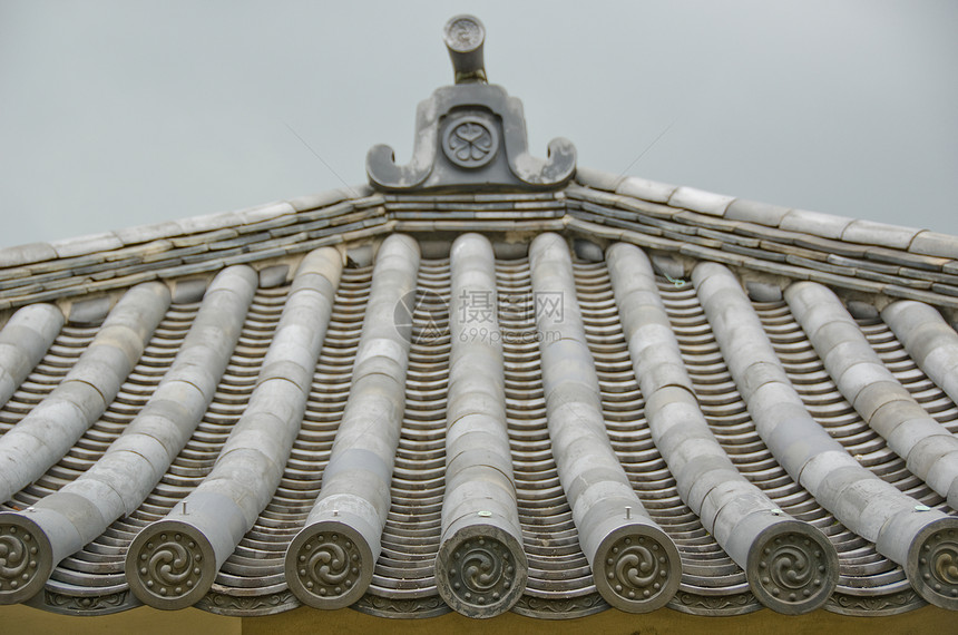日式屋顶的详情传统历史性天空陶瓷建筑学房子旅行艺术历史建筑图片