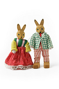 木制兔子玩具背景图片