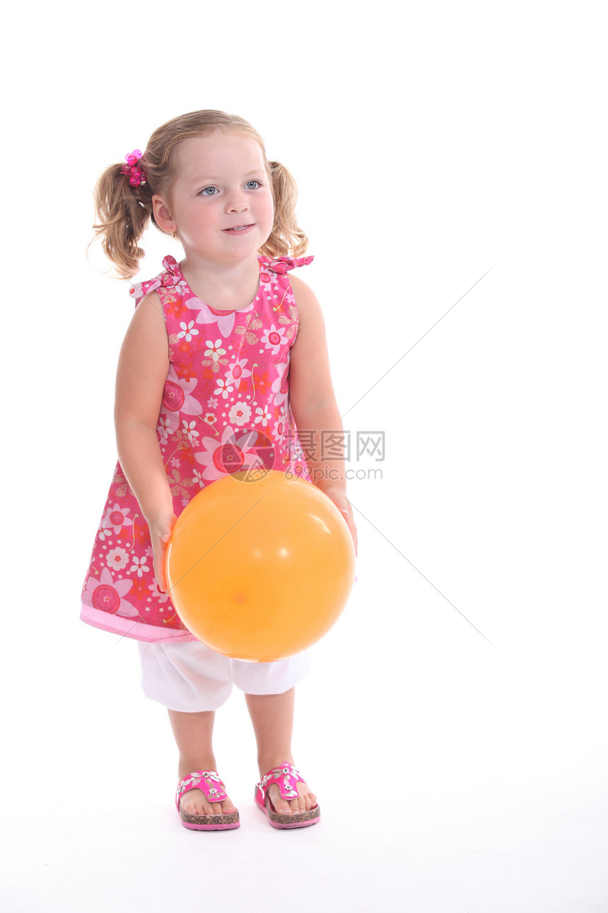 演播室拍摄 一个小女孩与气球图片