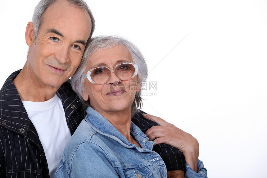 老年夫妇女性工作室妻子灰色男人男性女孩夫妻生活眼镜图片