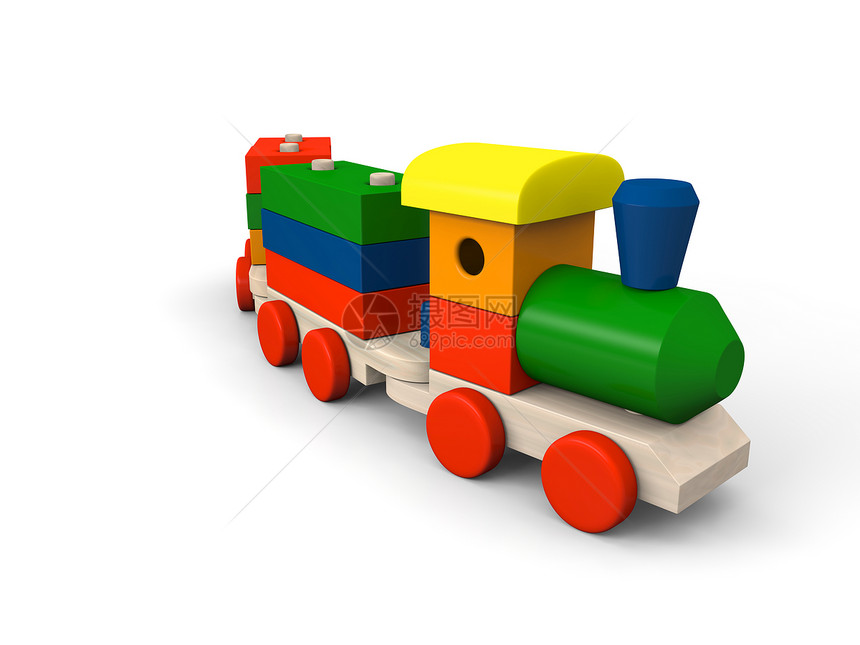 木制玩具火车车厢木头幼儿园蒸汽童年机车插图乐趣儿童玩具图片