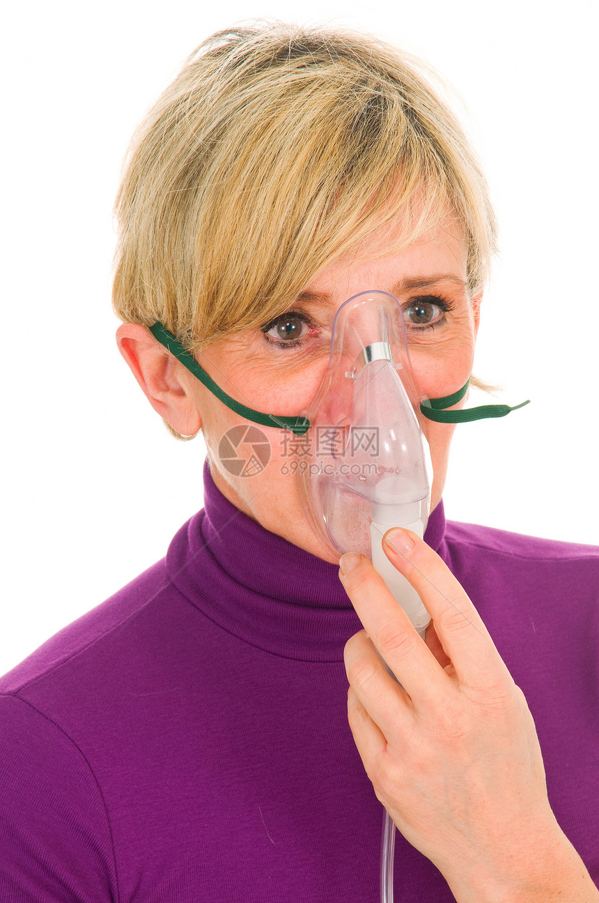 带妇女面具的气雾剂女士成年人药品呼吸成人女性医疗女人治疗疾病图片