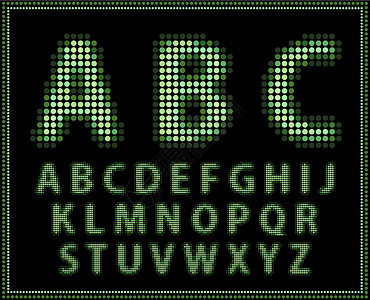 半调字母表照明矩阵玻璃字体插图艺术办公室广告黑色电子背景图片