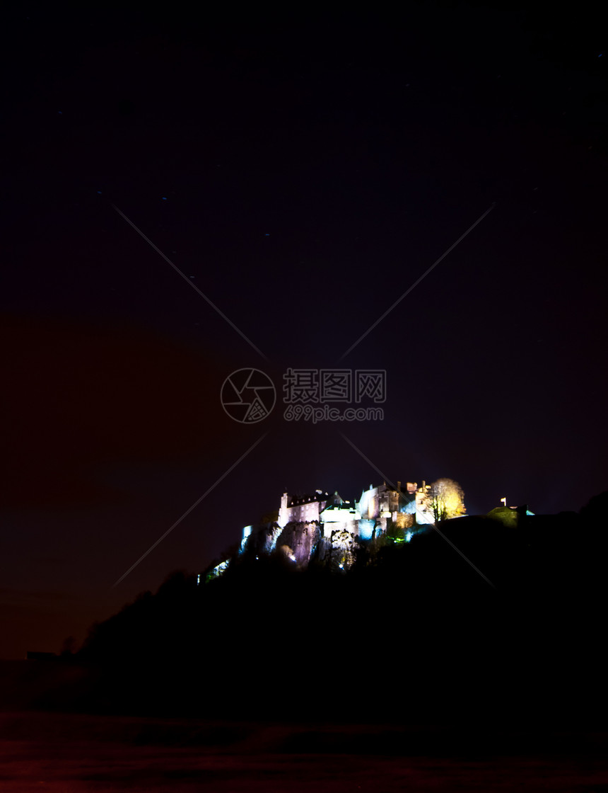 斯特环城堡纪念碑地标照明岩石图片