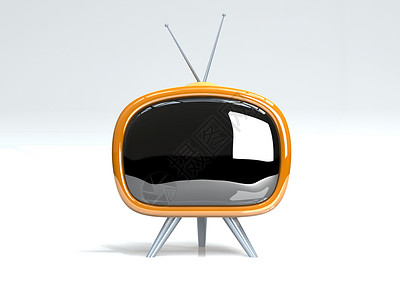 Retro TV 转发电视电子产品屏幕投掷天线橙子娱乐展示播客手表监视器背景图片
