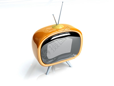 Retro TV 转发电视电子产品橙子广告娱乐屏幕展示播送天线宣传监视器背景图片