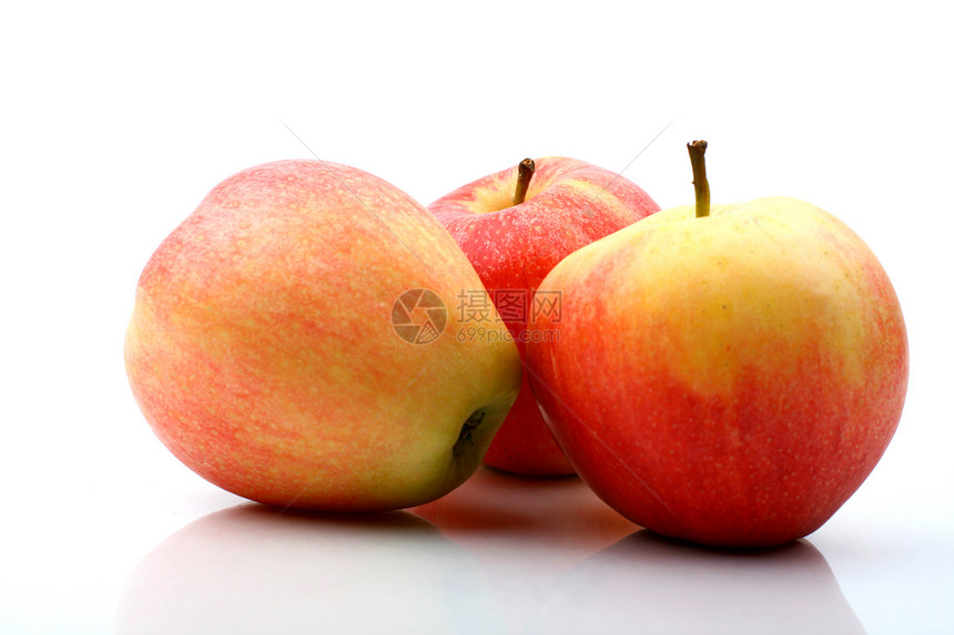 3个苹果小吃果汁宏观饮食花园生态叶子水果营养甜点图片