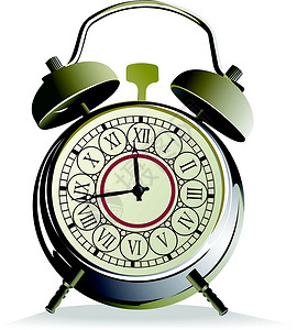 老慢支白色背景上的闹钟矢量插图指针办公室圆圈时间数字手表橙子乐器柜台仪表设计图片