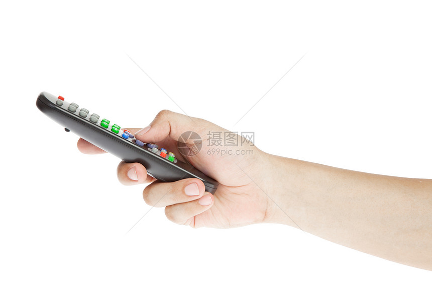 遥控接收器 孤立和手控塑料电子技术程序电影白色单元娱乐键盘力量图片