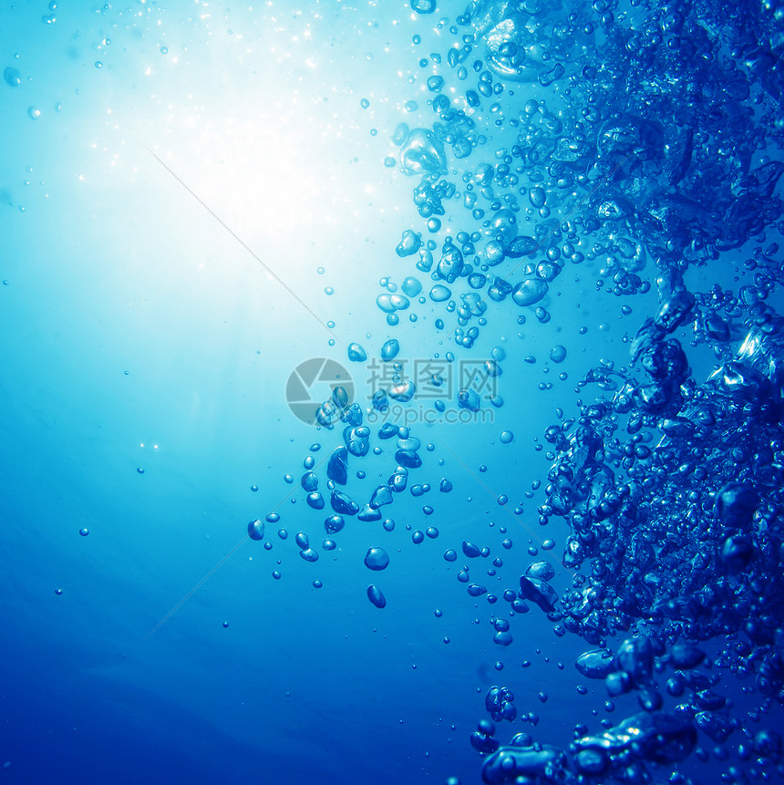空气气泡液体反射潜水呼吸温泉水滴气体蓝色水疱运动图片