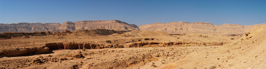 以色列内盖夫沙漠中小克拉泽的景色沙漠景观砂岩全景峡谷风景山脉山脊荒野岩石远足沙丘图片