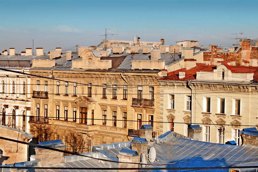 圣彼得堡中心的屋顶图片