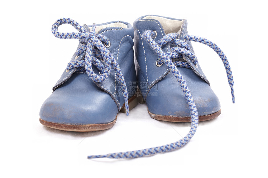 旧蓝婴儿鞋材料运动生日靴子鞋类婴儿鞋带孩子新生蓝色图片