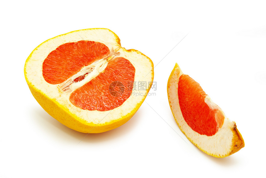 一半是葡萄汁食物黄色热带蜂窝橙子水果网格美食粉色柚子图片