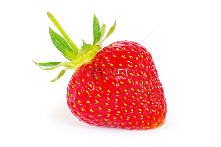 草莓蔬菜绿色红色水平宏观白色叶子果实图片