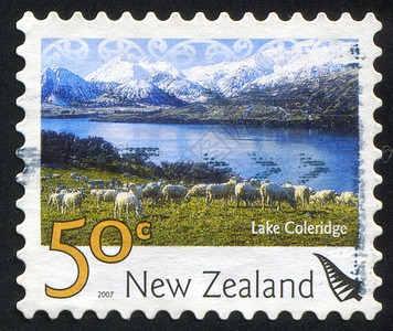 科莱里奇湖羊年邮票背景高清图片