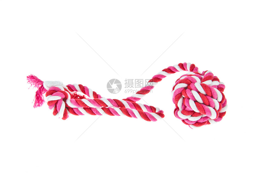 狗玩具棉绳宠物编织棉布玩物白色绳索红色乐趣犬类粉色图片