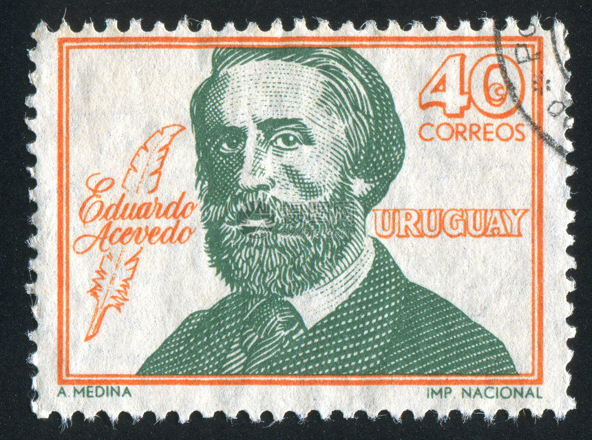 爱德华多阿塞韦多海豹男人男性成人古董邮票邮戳历史性信封邮件图片