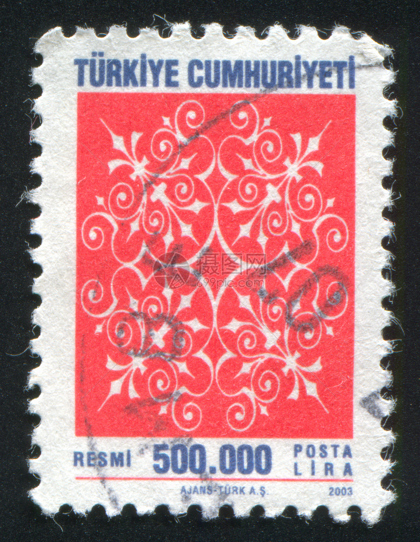 土耳其语模式邮资卷曲邮戳艺术邮票数字装饰品火鸡漩涡植物图片