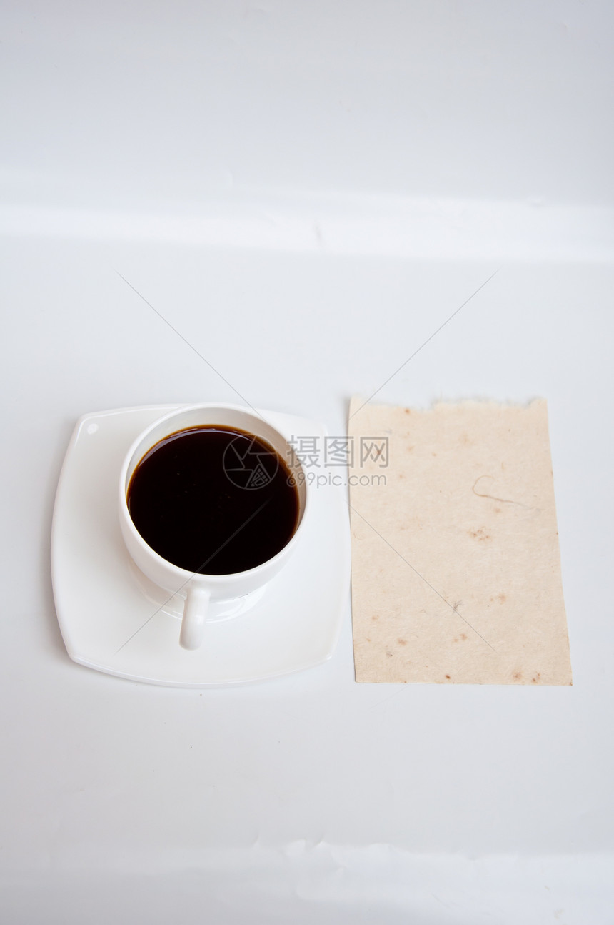 白纸和黑咖啡水平棕色摄影咖啡杯子黑色空白图片