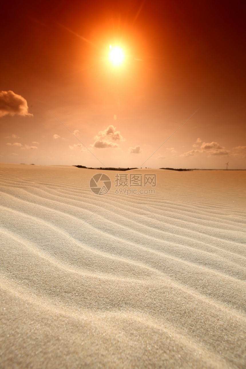 沙漠地区沙丘地形橙子波纹晴天旅游新月形日落爬坡干旱图片