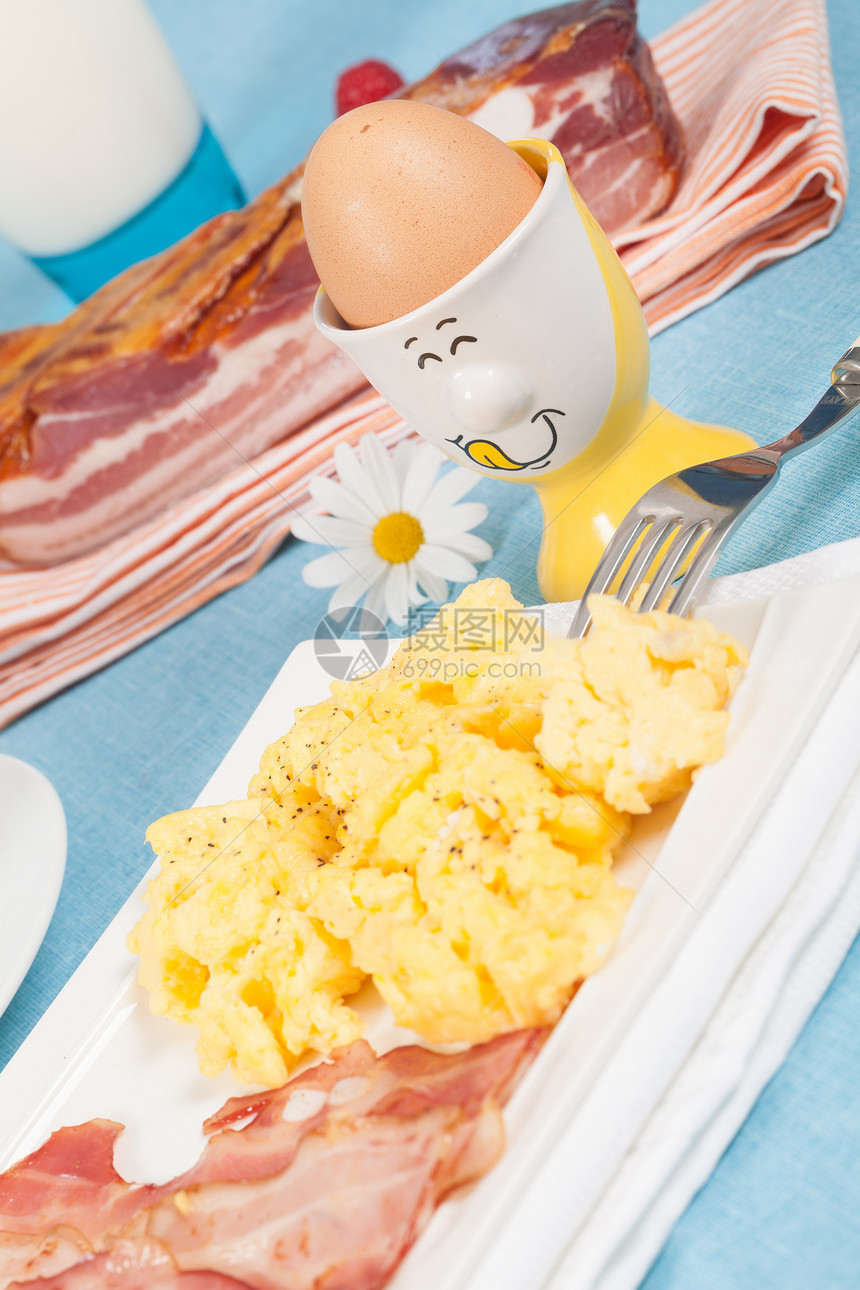 英式早餐棕色火腿英语营养育肥食物油炸图片