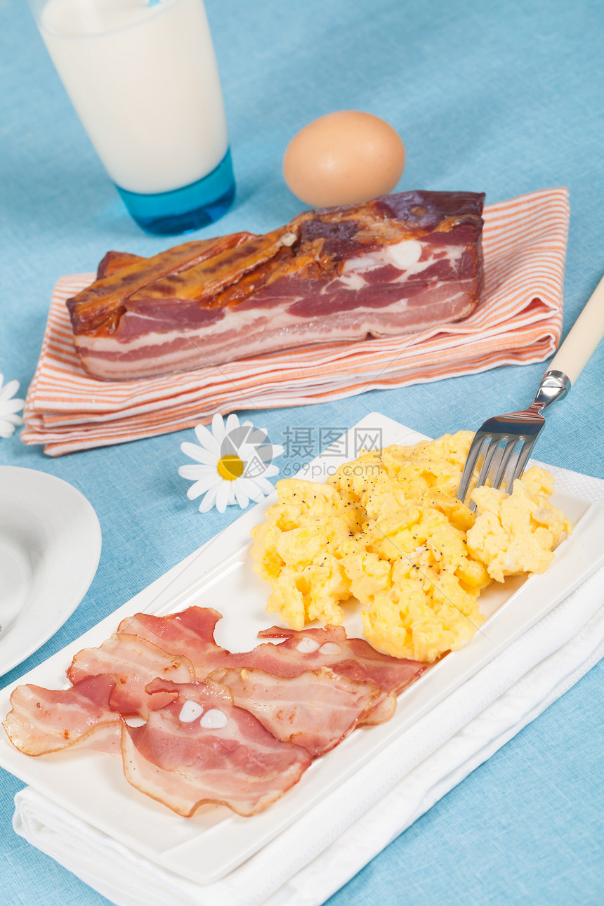 英式早餐食物棕色营养英语火腿育肥油炸图片