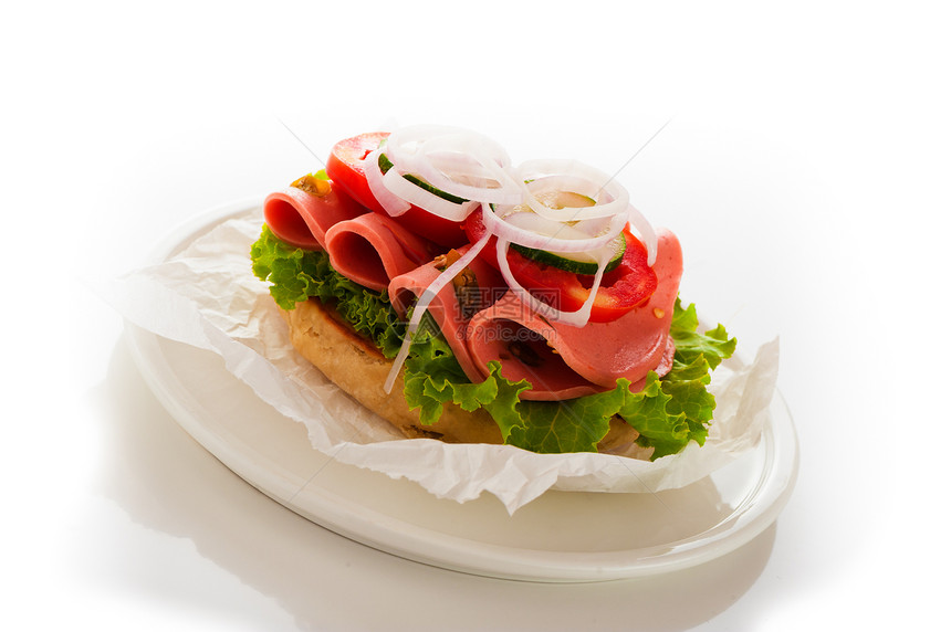 吉亚巴塔三明治美食烹饪营养面包餐饮食物蔬菜小吃香肠饮食图片