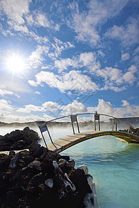 蓝环温泉二氧化硅斑岩蒸汽治疗度假村地热皮肤岩石水疗背景