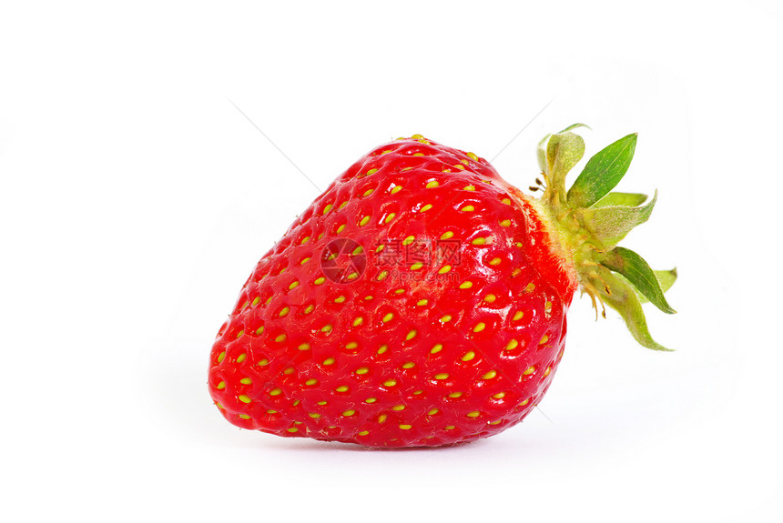 草莓红色绿色水果果实宏观蔬菜白色叶子水平图片