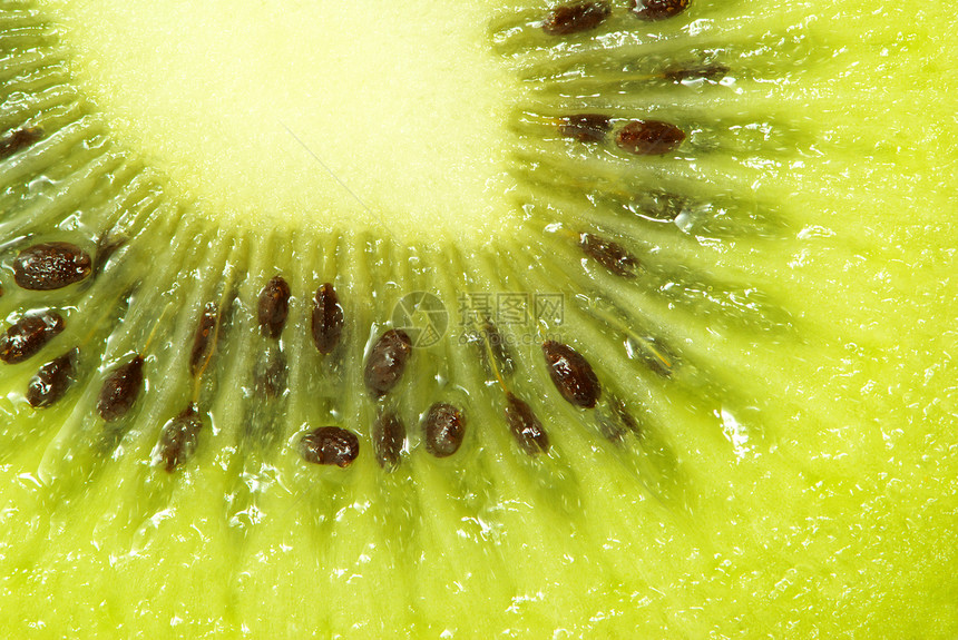 奇威节食宏观食品绒毛绿色水果种子奇异果热带活力图片