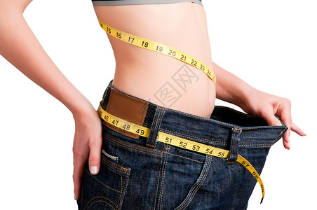 饮食时间棕褐色女性训练营养减肥数字短裤肚子厘米腹肌高清图片