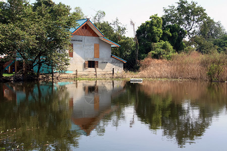 现代水滨之家码头社区建筑水路家庭社会海岸住宅热带房子背景