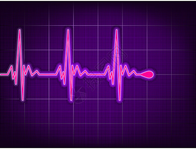 EPS 8 心脏心形图显示在深紫色上背景图片