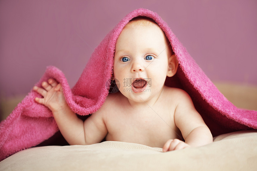 婴儿宝宝毛巾孩子育儿童年快乐卧室眼睛女孩粉色图片