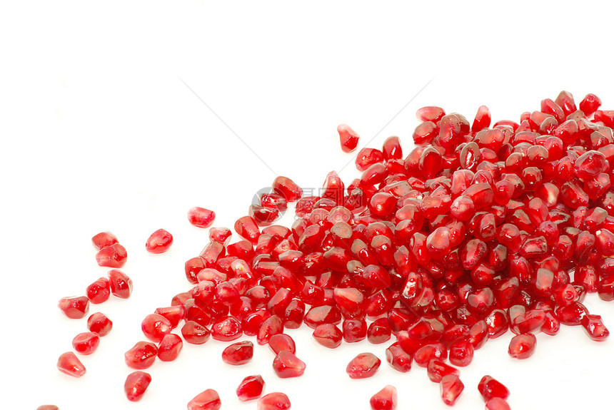 石榴浆果石榴红色白色水果食物宏观图片