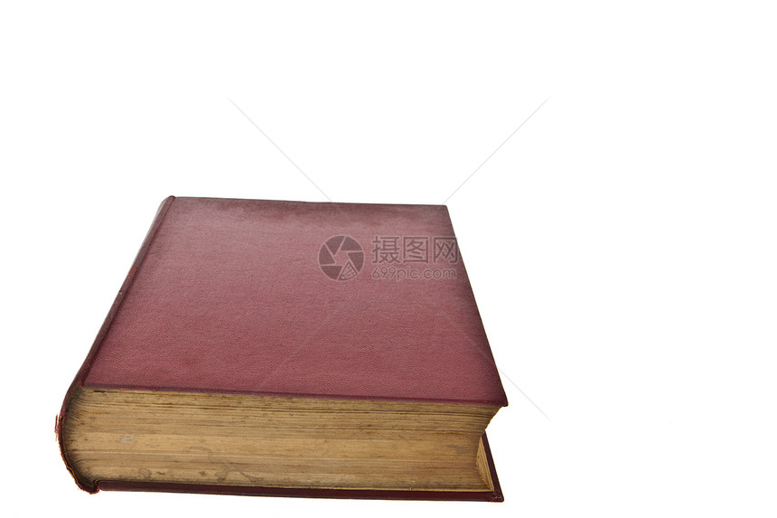 白色背景上孤立的旧书图书智慧出版物绿色知识纸基历史教科书知识分子红色图片