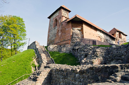 历史上古老的维尔纽斯·格迪米纳斯城堡废墟高清图片