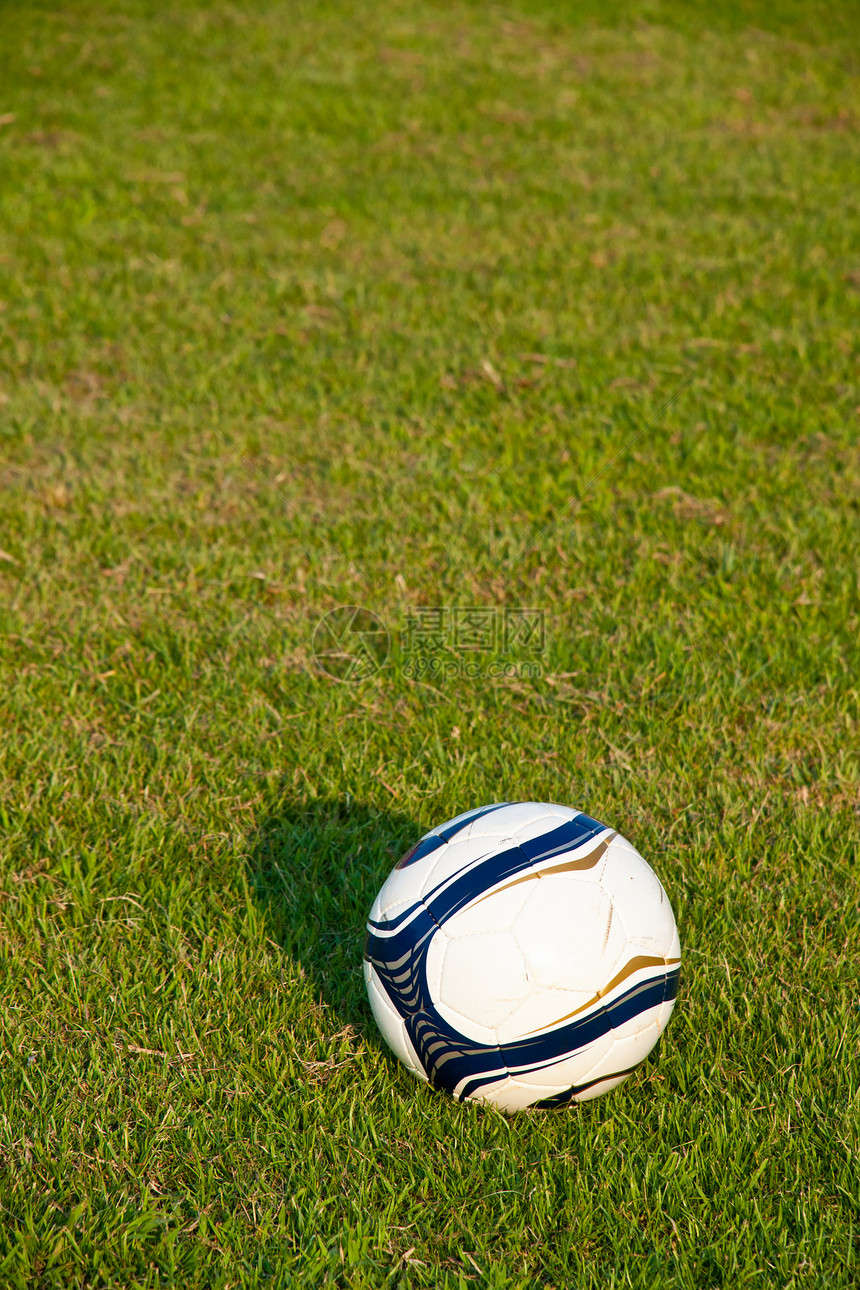 足球或足球球在绿地上场地乐趣团队比赛皮革游戏竞赛绿色娱乐竞争图片
