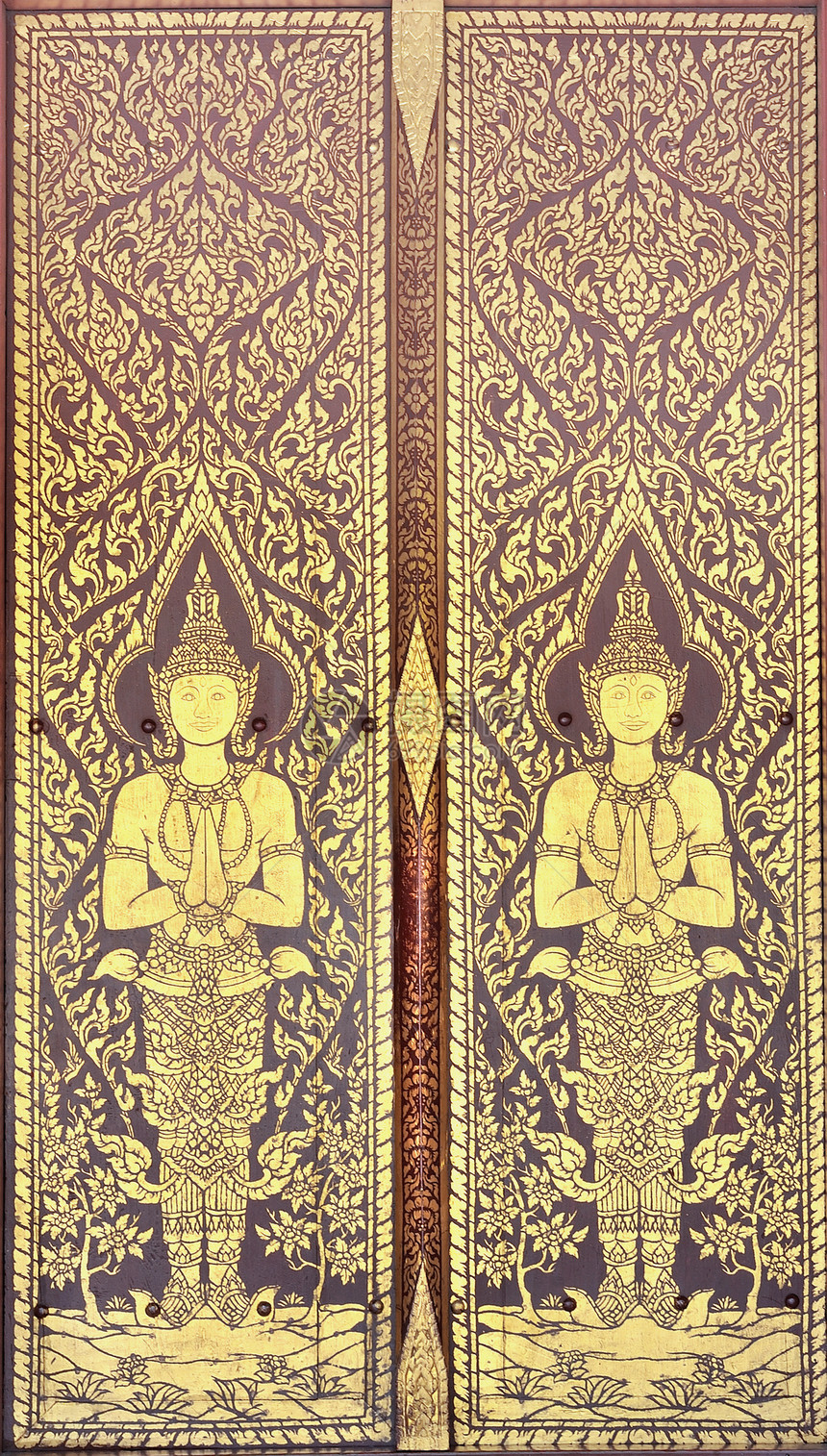门寺上泰国土著风格的图案建筑建筑学佛教徒宗教假期旅行工艺金子古董寺庙图片