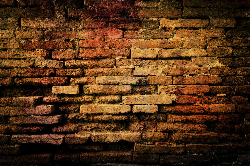 旧砖墙作为背景纹理城市斑点石墙石工墙纸积木橙子砖块水泥图片