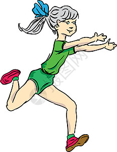 正在逃学的少女运动女孩短跑插图绘画运动员赞成卡通片娱乐逗留者插画