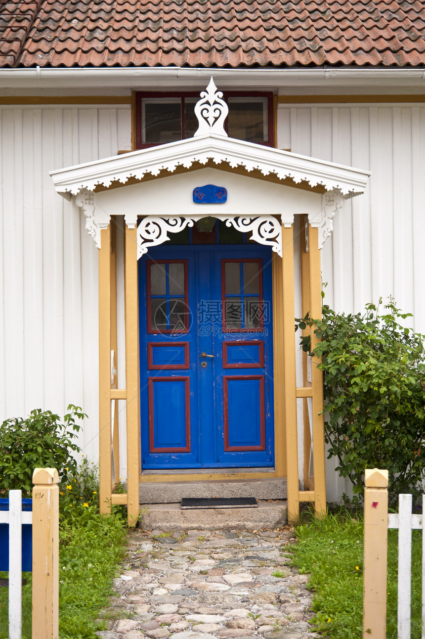 瑞典语房屋牧歌黄色木屋渔村建筑村庄旅行房子红色群岛图片