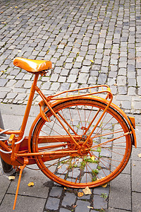 自行车驾驶街道交通橙子背景图片